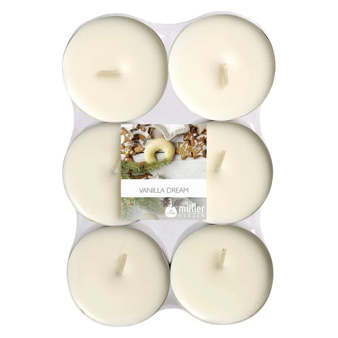 Maxi-Teelichter - Ø = Ca. 5,5 Cm - 6 Stück - Vanille 1 Maxi-Teelichter - Ø = Ca. 5,5 Cm - 6 Stück - Vanille