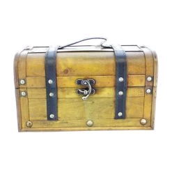 Truhe - L - Braun/schwarz - Aus Holz - Ca. 33 X 22,5 X 21 Cm