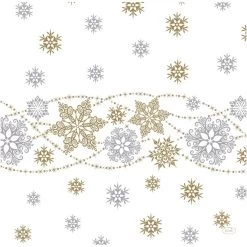 12 Servietten - Schneeflocken - Ca. 40 X 40 Cm - Weiß