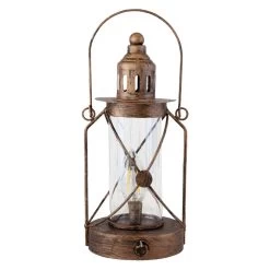 LED-Laterne - Aus Glas - Ca. 12,5 X 27,5 Cm