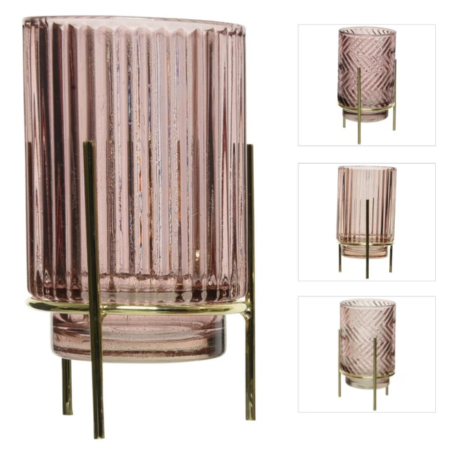 Teelichtglas - Ca. 9 X 15,5 Cm - Rosa - 1 Stück 3 Teelichtglas - Ca. 9 X 15,5 Cm - Rosa - 1 Stück – Bild 3