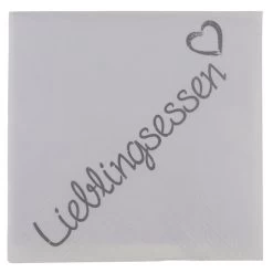 Out Of The Blue 20 Servietten - Lieblingsessen - Ca. 33 X 33 Cm - Weiß