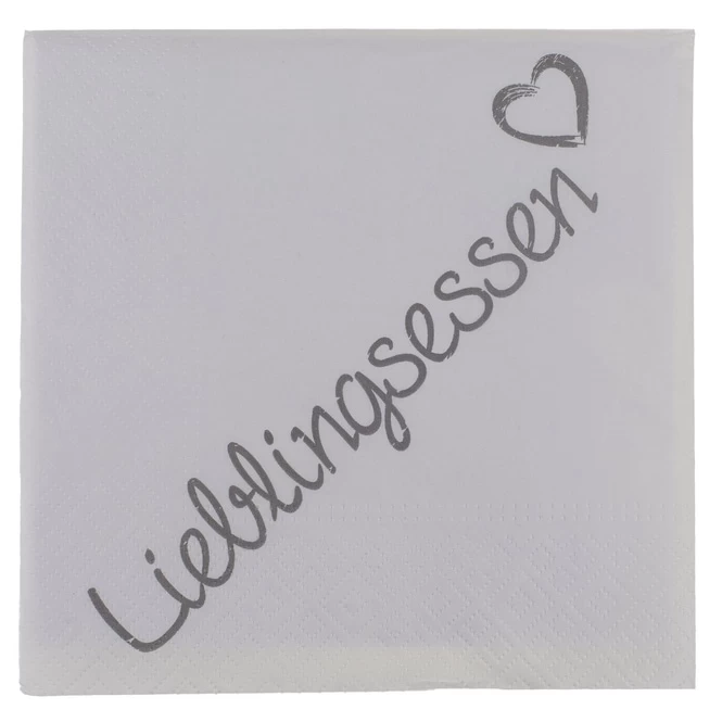 Out Of The Blue 20 Servietten - Lieblingsessen - Ca. 33 X 33 Cm - Weiß 1 Out Of The Blue 20 Servietten - Lieblingsessen - Ca. 33 X 33 Cm - Weiß