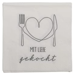 Out Of The Blue 20 Servietten - Mit Liebe Gekocht - Ca. 33 X 33 Cm