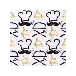 20 Servietten - Bon Appetit - Ca. 33 X 33 Cm