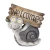 Schnecke Mit Solar LED - Welcome - Aus Magnesia - Ca. 33 X 18,5 X 36,5 Cm