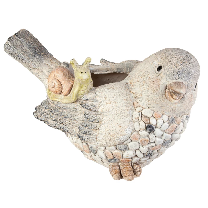 Pflanztopf - Vogel Mit Schnecke - Aus Magnesia - Ca. 35 X 20 X 22,5 Cm 1 Pflanztopf - Vogel Mit Schnecke - Aus Magnesia - Ca. 35 X 20 X 22,5 Cm
