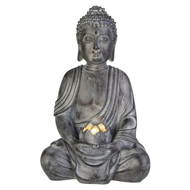 Buddha Mit Solar LED - Aus Polyresin - Ca. 19 X 15 X 30 Cm 1 Buddha Mit Solar LED - Aus Polyresin - Ca. 19 X 15 X 30 Cm
