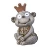 Affe Mit Krone - Mit Solar LED - Aus Polyresin - Ca. 14 X 11 X 20,5 Cm