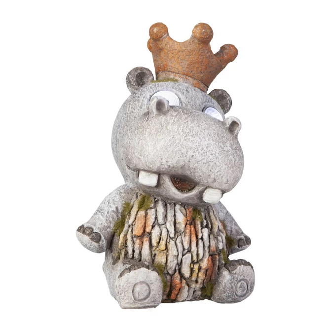 Nilpferd Mit Krone - Mit Solar LED - Aus Polyresin - Ca. 14,5x13x22 Cm 1 Nilpferd Mit Krone - Mit Solar LED - Aus Polyresin - Ca. 14,5x13x22 Cm