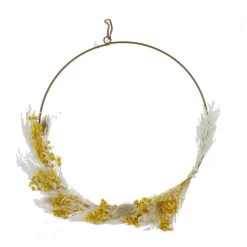 Dekohänger - Ring Mit Trockenblumen - Aus Metall - Ca. 30 X 1 X 28 Cm