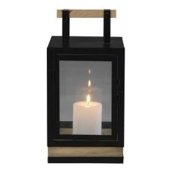 Laterne - Aus Holz Und Metall - Ca. 17,5 X 17 X 34 Cm