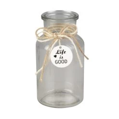 Vase - Life Is Good - Aus Glas - Ca. 6,5 X 12,5 Cm