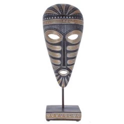 Standdeko - Afrikanische Maske - Aus Polyresin - Ca. 13 X 7,5 X 35,5 Cm