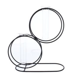 Doppelvase - 2 Reagenzgläser In Metallständer - Ca. 22 X 7 X 21 Cm