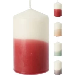 Stumpenkerze - Höhe Ca. 10 Cm - Zweifarbig - 1 Stück