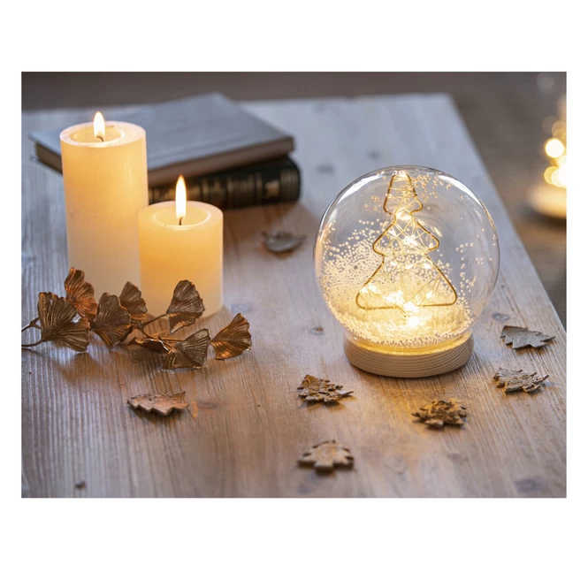 LED-Kugel - Baum - Aus Glas - Ø = Ca. 15 Cm 1 LED-Kugel - Baum - Aus Glas - Ø = Ca. 15 Cm
