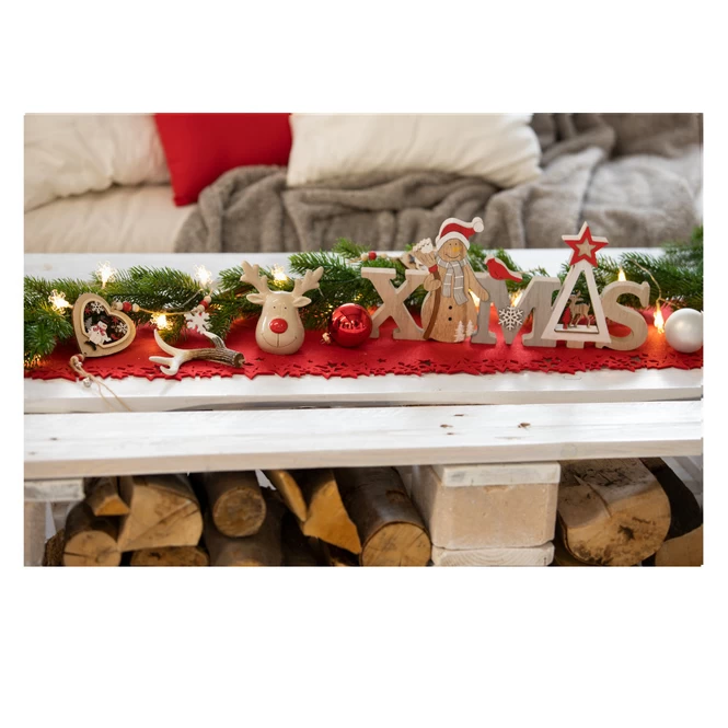 Tischläufer - Aus Filz - 118 X 30 Cm - Rot 2 Tischläufer - Aus Filz - 118 X 30 Cm - Rot – Bild 2