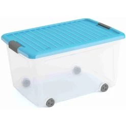 Keter KIS - Rollenbox Mit Deckel - L - Transparent/blau
