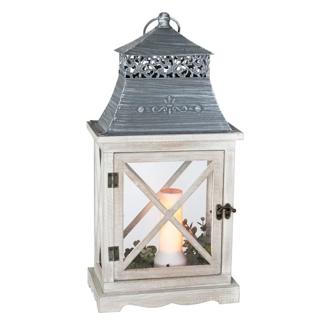 Laterne - Aus Holz - 30 X 19 X 65 Cm 2 Laterne - Aus Holz - 30 X 19 X 65 Cm – Bild 2