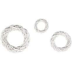 Dekokranz - Aus Weißer Spaltweide - Verschiedene Größen -Dekorieren Verkauf Geschäft wei27