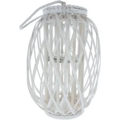 Windlicht - Aus Weißer Weide - Ca. 17 X 41 Cm